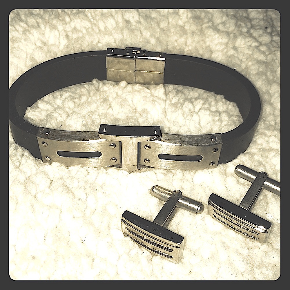 ⛓Unisex stainless steel bracelet & cufflinks set⛓